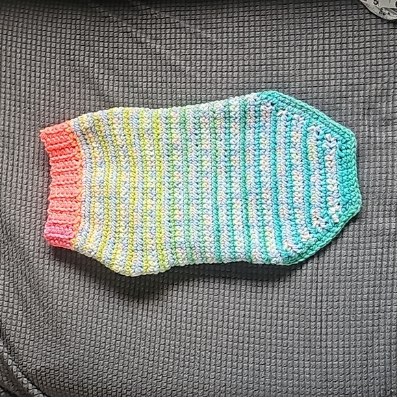 HANDMADE Homemade Small Dog Coat  orange green blue yellow pink Acrylic - Picture 1 of 11